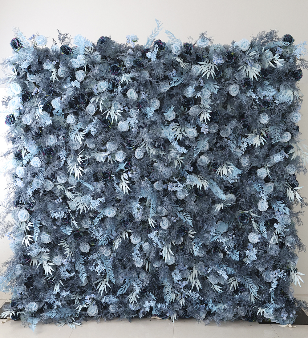 Blue flower wall rental