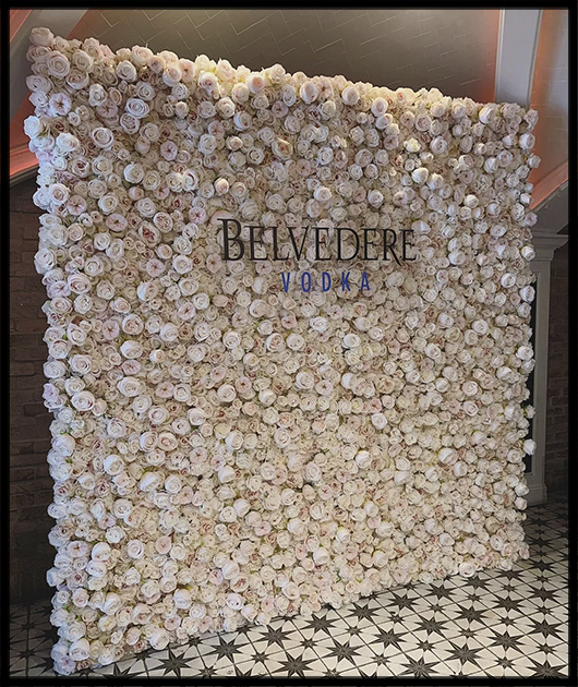 Corporate flower wall rental