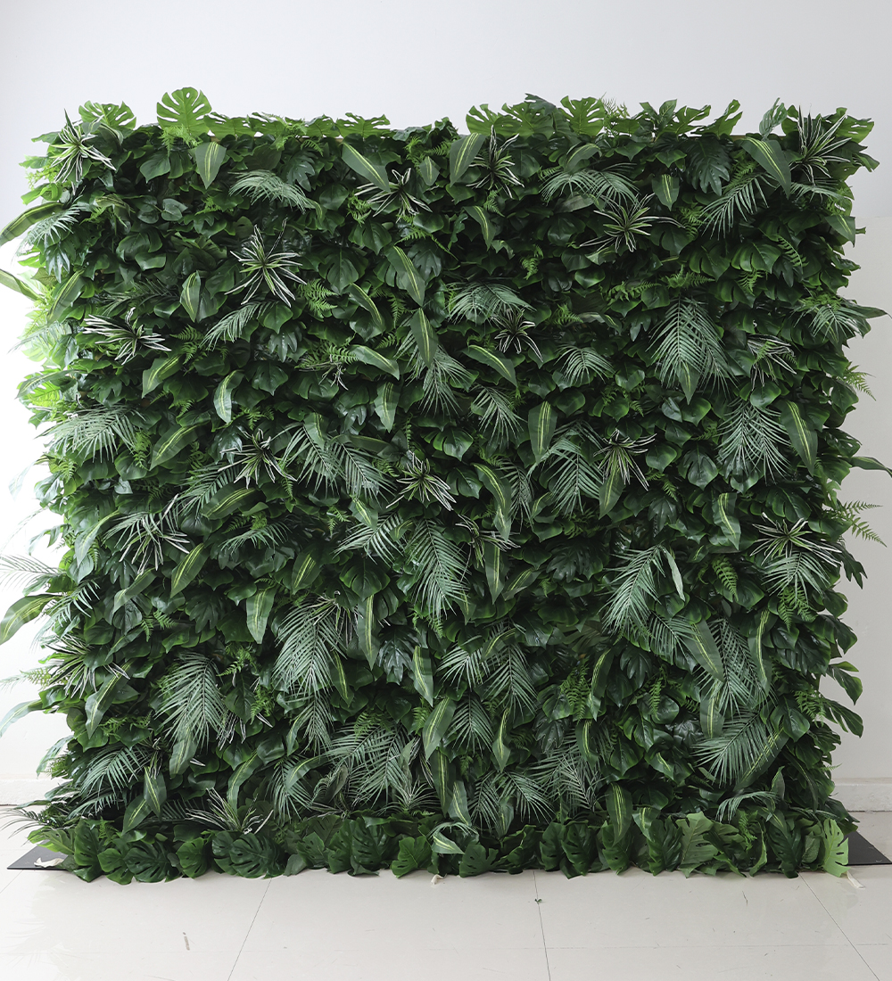 Green tropical flower wall rental