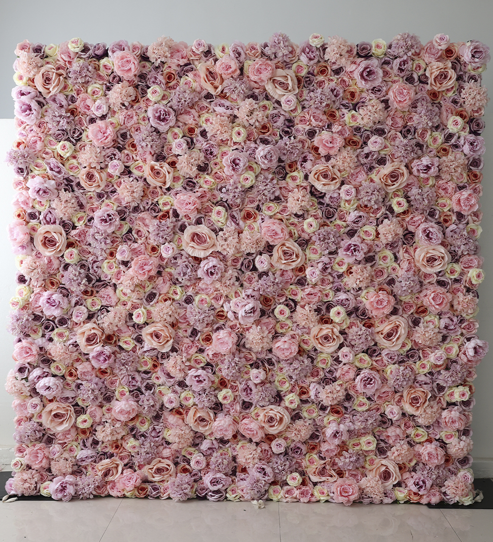 Pink and lavender flower wall