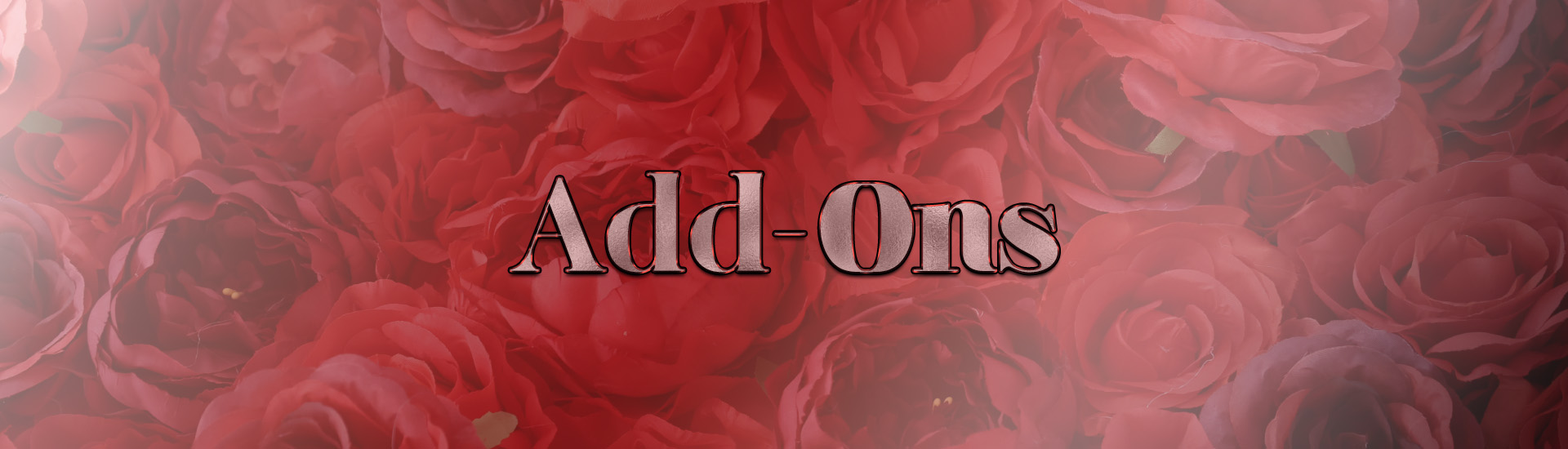 Event Rental Service header with red flower wall