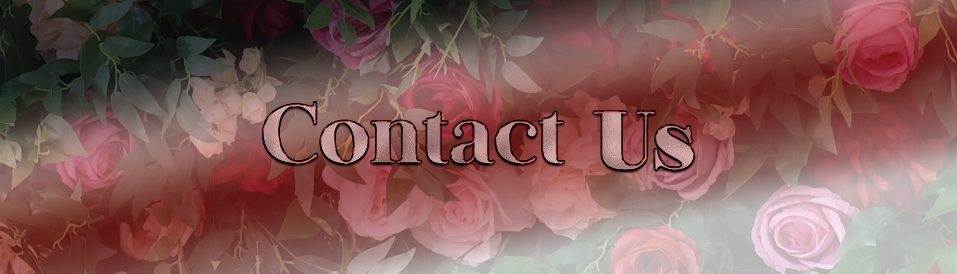 Contact us header with multi colored floral backdrop