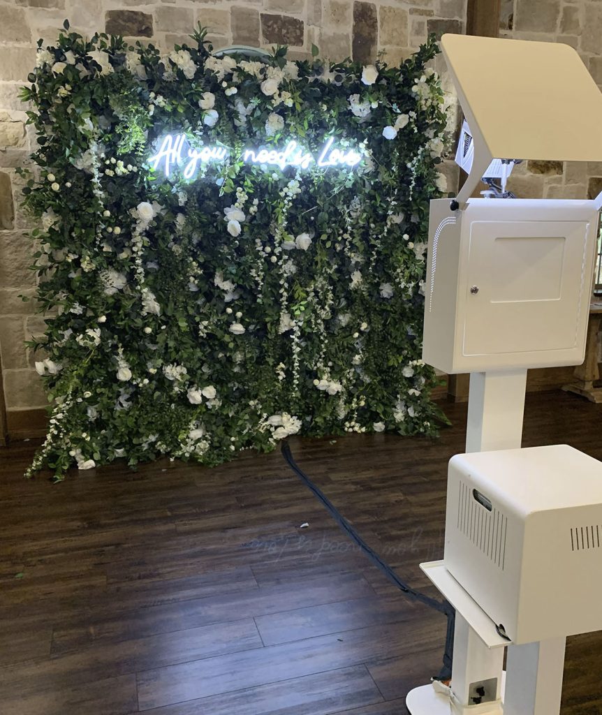 Photo booth rentals with Flower Wall Rental