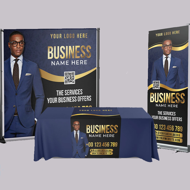 Custom Vinyl signs, custom banners, custom backdrops and custom table runners.